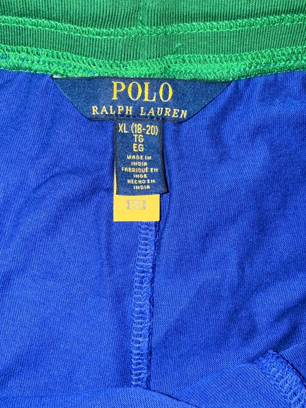 Ralph Lauren Royal Blue Tee & Short Set with Green Diagonal Stripes